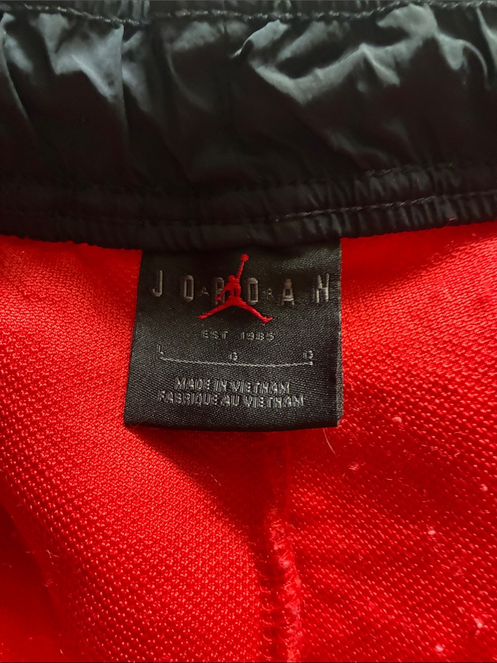 Jordan Red Fleece Joggers with Black Cargo Pocket Large - Picture 2 of 3